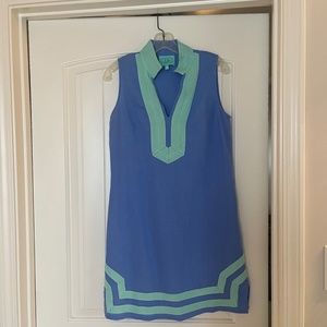 Sail to Sable Blue and Green Sleeveless Tunic Dress Size S